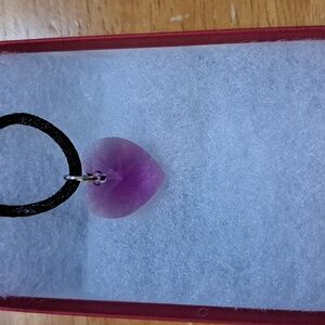 Evening Raspberry Crystal Heart Necklace